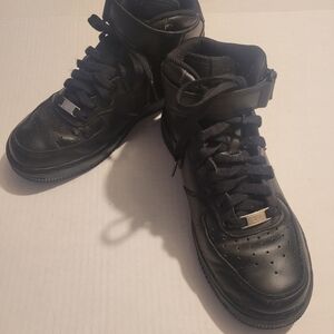 NIKE Airforce 1 Mid '07 Hi Top Basketball Shoes Sneakers Black Size 9